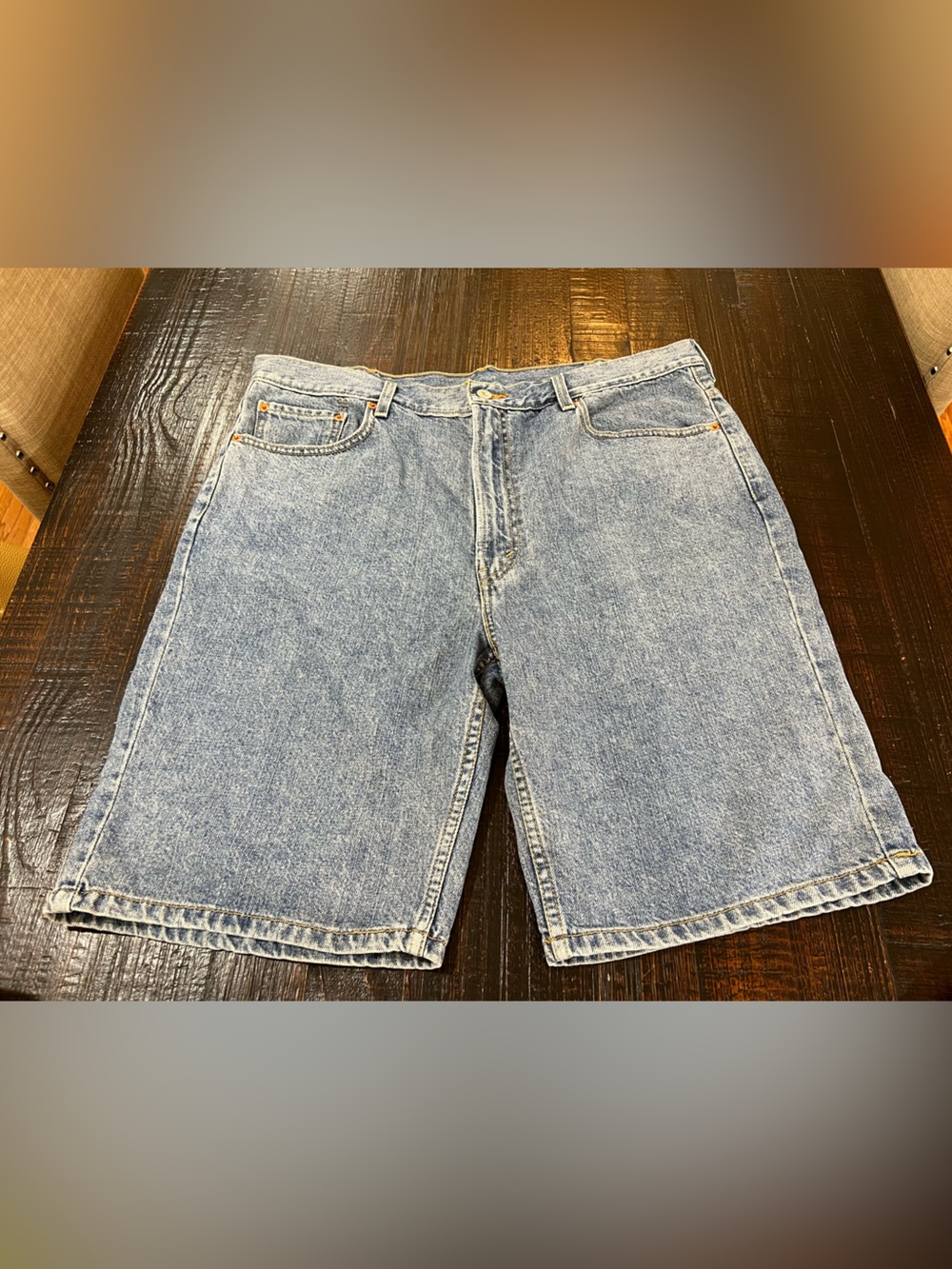Vintage Levi's 505 Regular Fit Denim Jean Shorts Men’s W40 LightWash 100% Cotton